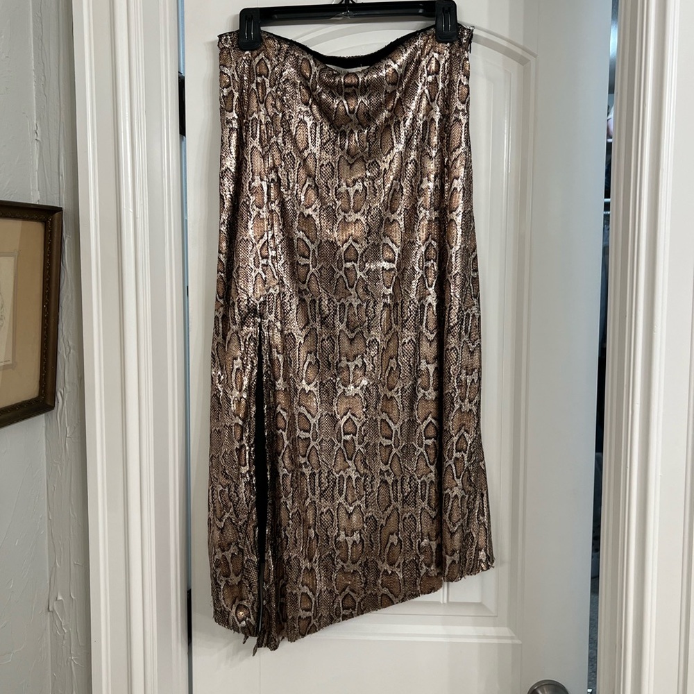 Ellison snake print sequin skirt